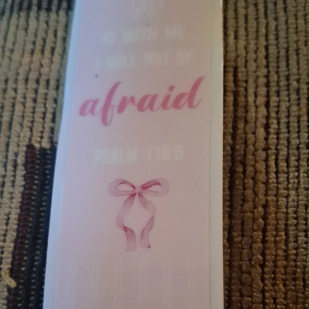 Pink Devotional Bookmark The Lord Not Afraid Design Christian Religious - Picture 3 of 4